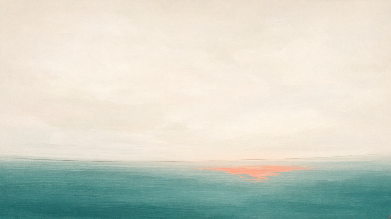 Gulf horizon, teal water and a linen sky.